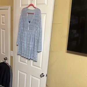 Romeo & Juliet Couture Light Blue Lace Blouse